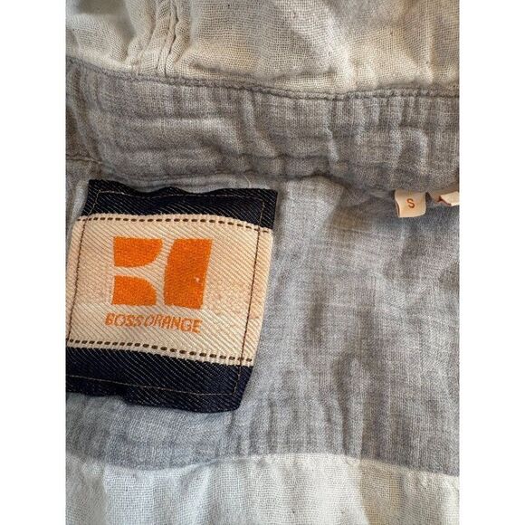 Boss Orange Mens Hooded Cotton Button-Up Shirt Jacket Gray Long Sleeve Size S - Picture 3 of 3